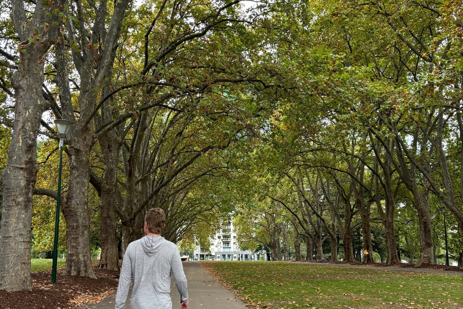 Nathan walking in Carlton Gardens